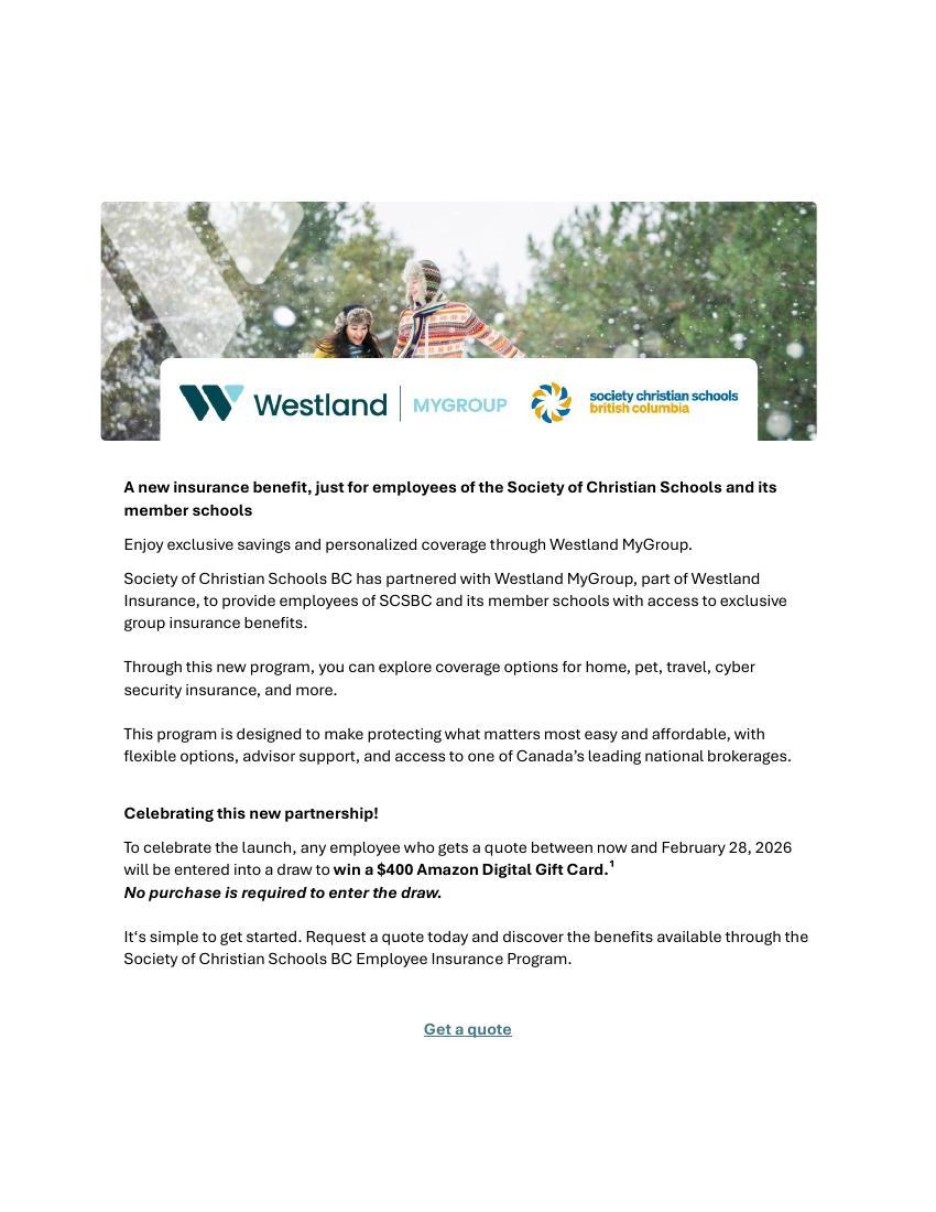 Westland Insurance Staff Program 2025